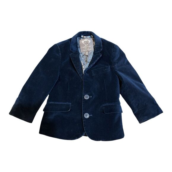 Appaman Fine Tailoring Toddler Boy Blue Velvet Blazer Sz 3T Two Button Pockets